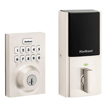 Kwikset lock with a keypad and a key slot